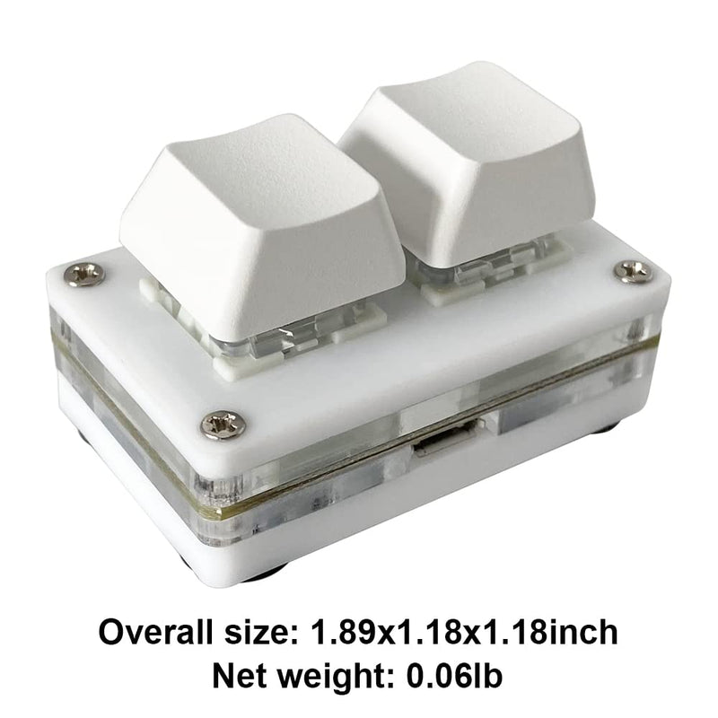 Mini USB-Micro Interface 2-Key Keypad One-Handed Mechanical Gaming Keyboard for Windows Mac OSU HID Programming Macro Keys Blue Switches RGB LED Backlit with 1.5M USB Cable