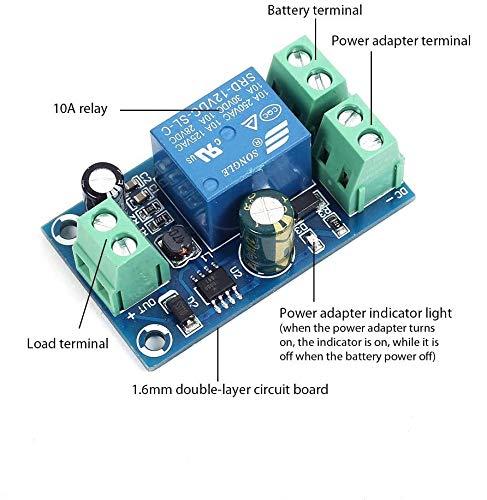 Yinhing Power Supply Controller, DC Power/Battery Switch DC 12V 24V 36V 48V 10A Power Supply Battery Controller Emergency Automatic Switch Module