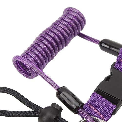 VGEBY Diving Camera Spring Rope, Stainless Steel Diving Anti Lost Hook Spring Rope Coiled Lanyard for Diving Outdoor Climbing Purple