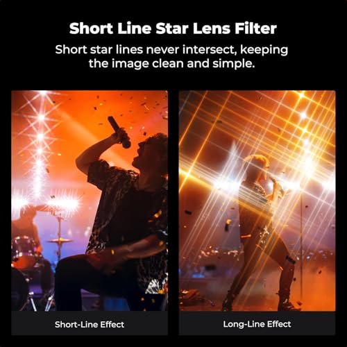 K&F CONCEPT 58mm Adjustable Star Filter 4-8 Point Short Starbursts