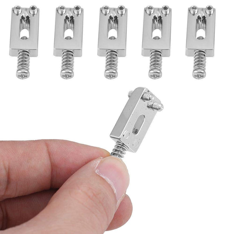 [AUSTRALIA] - 6 Pcs Electric Guitar Tremolo Saddles Bridge for Electric Guitar Replacement with Wrench Silver 
