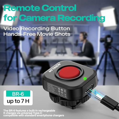 AODELAN Wireless and Wired USB-C Rechargeable Camera Video Remote Control