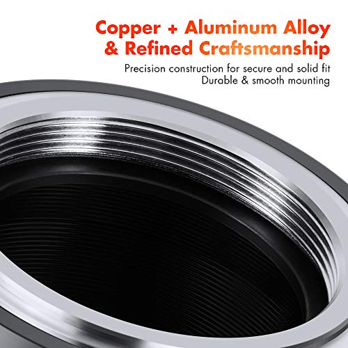K&F Concept Lens Mount Adapter Comaptible for M42 Lens to Sony NEX Alpha E-Mount Camera Compatible with Sony Alpha NEX-7 NEX-6 NEX-5N NEX-5 NEX-C3 NEX-3 with Matting Varnish Design