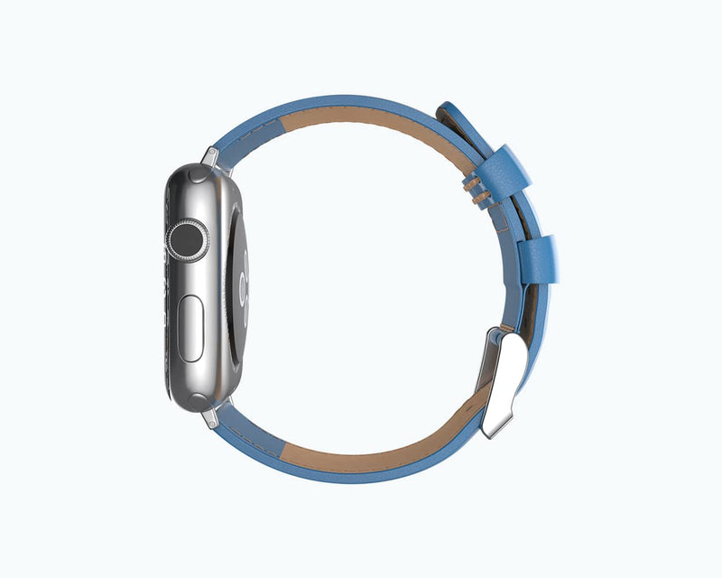 Snakehive Genuine Leather Strap Compatible With Apple Watch | Fits 38mm 40mm 41mm 42mm 44mm 45mm Ultra 49mm Series 1, 2, 3 4, 5, 6 7, 8, Watch SE and Ultra iWatch | Handmade for Women and Men Blue