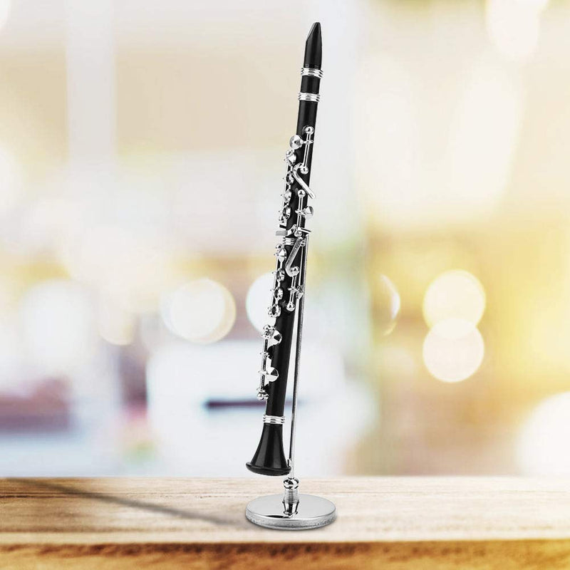 Clarinet Music 16Cm Miniature Black Clarinet Musical Instrument Brass Miniature Clarinet Model With Box For Dollhouse Music Home Room Decoration