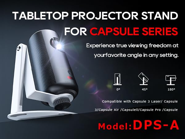 Projector Stand for Nebula Capsule Series & XGIMI Halo+(New) Works with Capsule 3/Air/Pro, Mini Projectors | Ceiling & Wall Projection, Height Adjustable, 360° Rotation | 1/4-Inch Screw(A-White) X-White