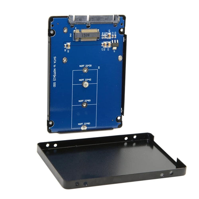 [AUSTRALIA] - NFHK B+M Key Socket 2 M.2 NGFF (SATA) SSD to 2.5 SATA Adapter Card Adapter with Black Metal Case NGFF B-key to SATA 