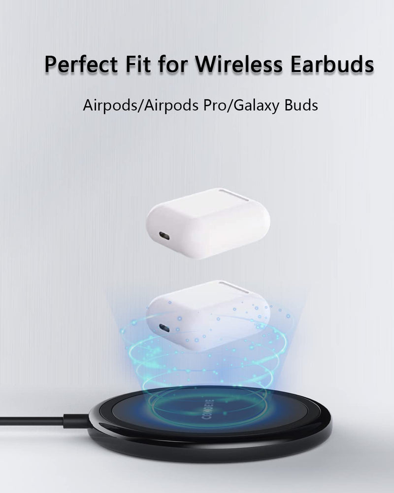 Wireless Charger, 15W Max Fast Wireless Charging Pad 2-Pack Compatible with iPhone 15/15 Pro/15 Plus/15 ProMax/14/14 Pro/14 Plus/13/12/Samsung S24 /S24Ultra/S23 Ultra/S22/S21/S20/Note 10, AirPods Pro Black