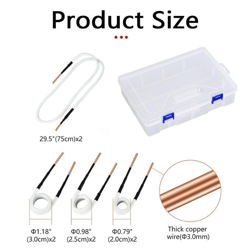 Uadme Induction Heating Coils, 4 Pieces Induction Heating Coil, Flameless Induction Heating Accessories, 3.0 mm Brass Core Electric Heat Induction Coil Set for Removing Nuts and Screws