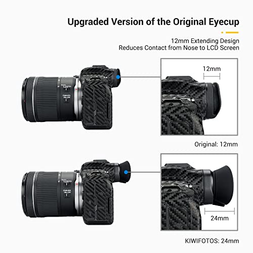 R6 R5 R5C Eyecup + Camera Hand Strap：Extended Camera Eye Cup with Camera Hand Strap for Canon EOS R6 R5 R5C Camera