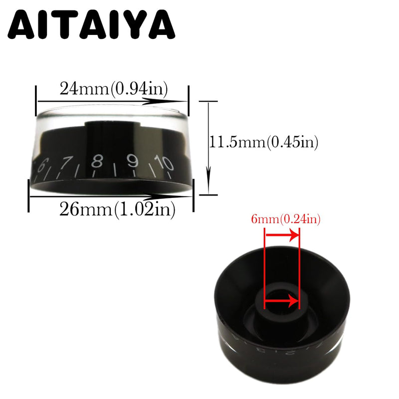 4pcs Black Imperial/USA LP Electric Guitar Knobs Speed Volume Tone Control Knob LP Style with 24 Fine Splines for CTS Pots/USA LP Electric Guitar Knob Black