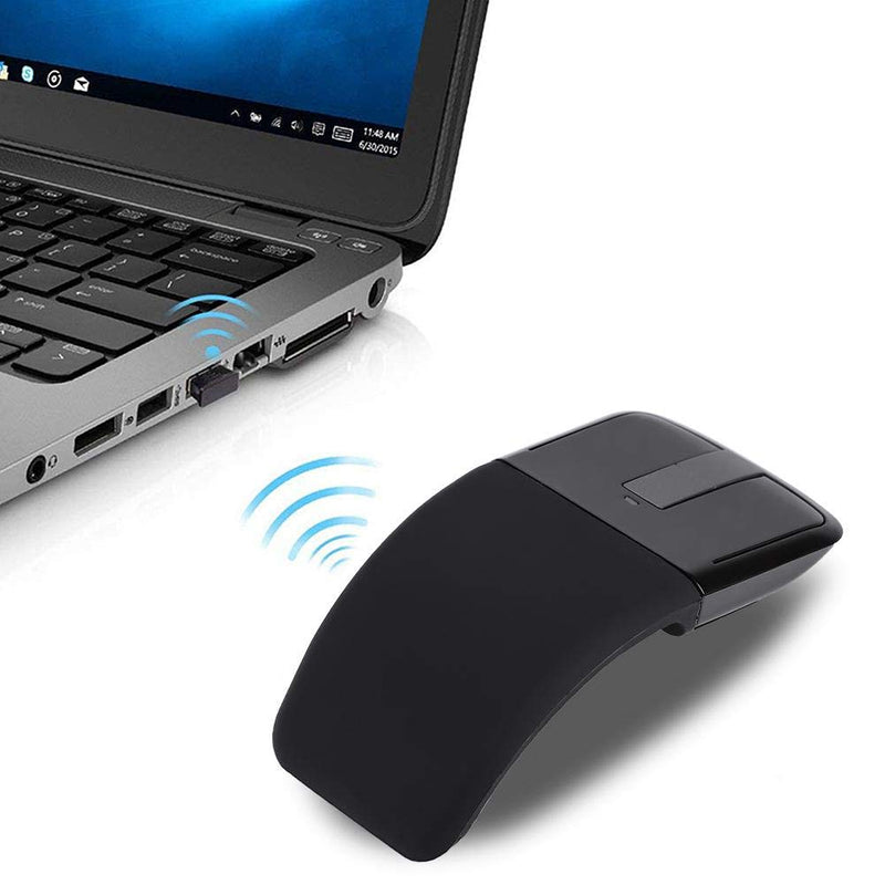 Wireless Bluetooth Mouse 1600DPI Ergonomic Foldable Arc Optical Touch Mouse with USB Receiver Suitable for PC Laptop Notebook Mac