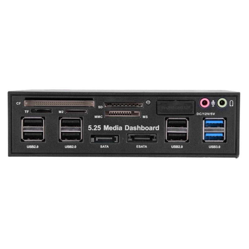 Bewinner Internal Card Reader, 5.25inch Media Dashboard Front Panel Audio, All-in-1 Card Reader with USB3.0/2.0 HUB eSATA SATA Multi Card Reader(M2 / TF/SD/MMC/MS/CF)