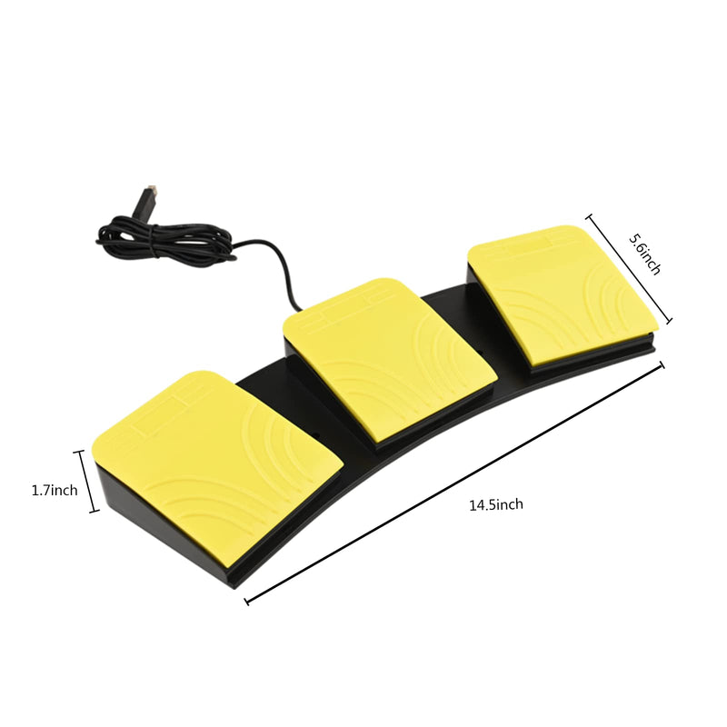 [AUSTRALIA] - USB Foot Pedal for PC Gaming,Optical Control Foot Switch,Computer Map Mouse Keyboard Hotkey Combination Key Keypress Simulator Program Page Turner Transcription HID (Triple Pedal) Triple Pedal 