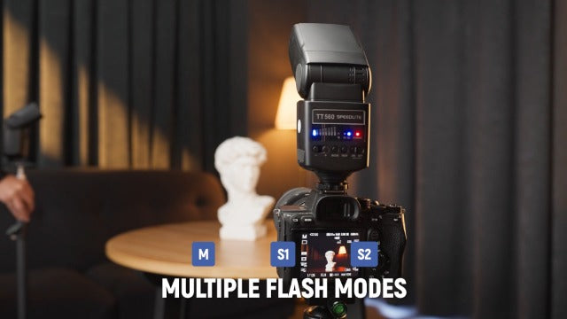 NEEWER TT560 Camera Flash Speedlite Compatible with Canon Sony Nikon Panasonic Fuji DSLR with Universal Single Contact Hot Shoe Mount, Speedlight Compatible with Sony ZV1, NOT for ZV-1F, No TTL