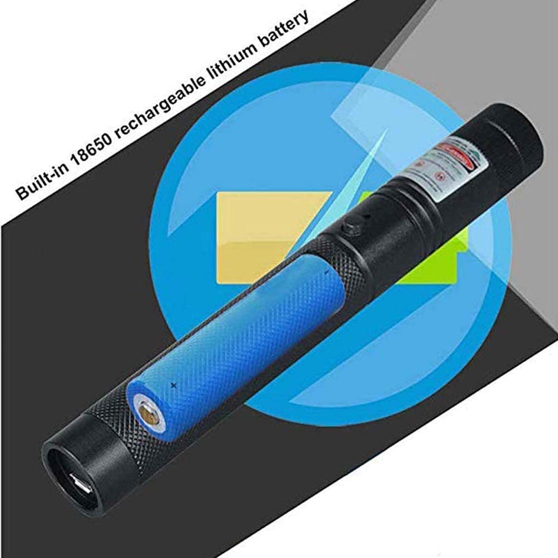 [AUSTRALIA] - Long Range Green Laser Pointer Beam with USB Charging, Presentation Remotes for Indoor Meetings, Presentation, Interactive Toys for Indoor Dogs Cats 