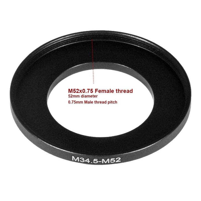 [AUSTRALIA] - M34.5x0.5 Thread Pitch Male to M52x0.75 Female Thread Adapter Step-Up Ring for El-Nikkors 4/50mm 