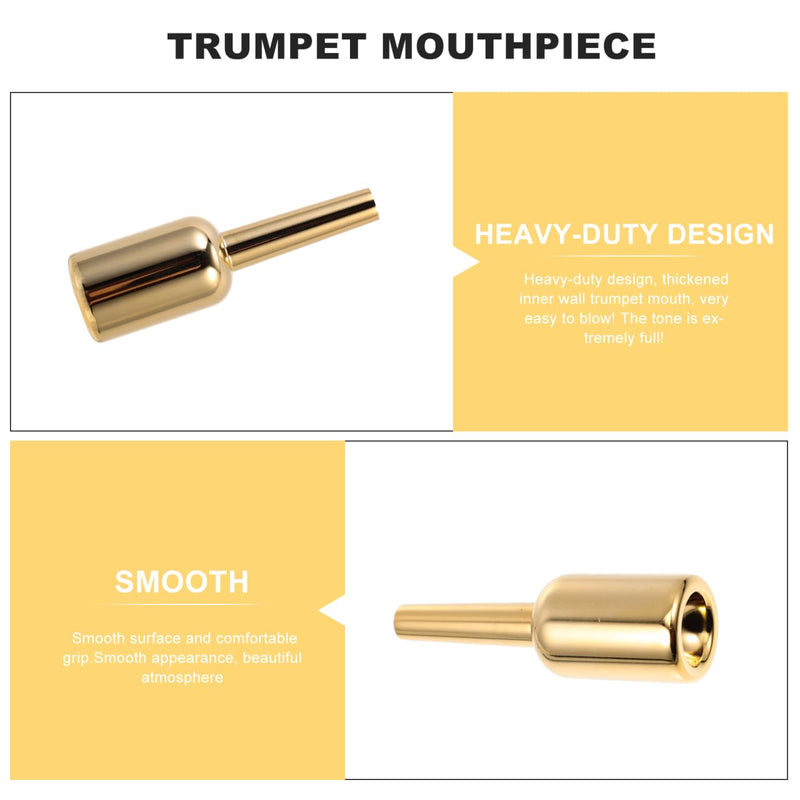 SUPVOX Gold-Plated Trumpet Mouthpiece 3.42X1.02 Inch Professional Brass Instrument Accessory Replacement Part for Elegant Sound and Comfortable Play 8.7X2.6X2.6CM 3C