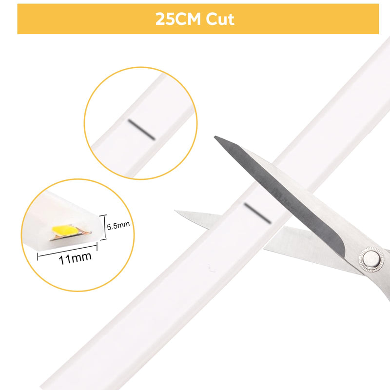 [AUSTRALIA] - COB LED Strip Lights 9.84 Foot Waterproof Outdoor LED Lights IP67 110V Light Stip Cuttable 320LEDs/m 6000K Cold White with US Plug Indoor Rope Lights for Bedroom Kitchen Under Cabinet 9.84ft Cold White 6000K 