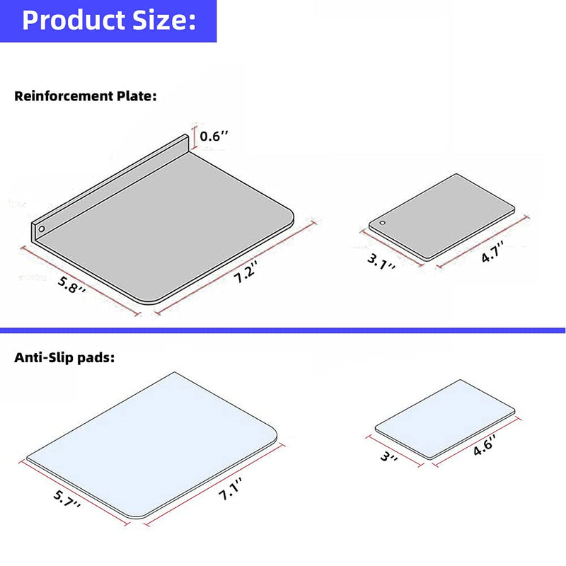 Steel Monitor Mount Reinforcement Plate Fits Most Monitor Desk Mount，for Fragile Tabletop Protection (Black, Square-1) Black