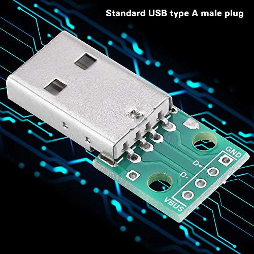 Mini USB to DIP Adapter Board, Walfront 10Pcs USB Type A Male Plug to DIP Converter Board 4 Pins DIP 2.54mm Pitch