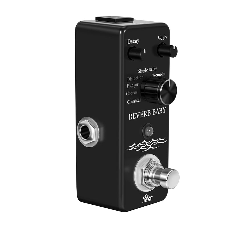ISET Digital Reverb Guitar Pedal with 9 Modes Guitar Effect Pedal for Electric Guitar Bass True Bypass