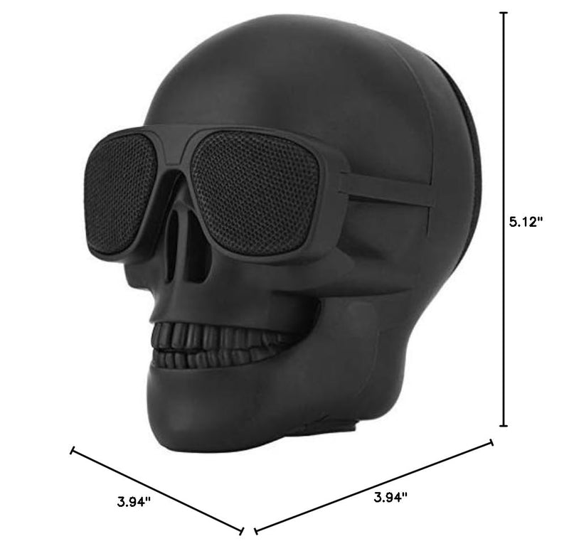 [AUSTRALIA] - Skull Speaker, Portable Bluetooth Speakers Unique Speaker 8W Output Bass Stereo Compatible for Desktop PC/Laptop/Mobile Phone/MP3/MP4 Player for Halloween Decorations for Gift Party Big-Black 