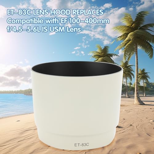 ET83C Camera Lens Hood Reversible for EF 100-400mm f/4.5-5.6L is USM Lens, Prevent Non Imaging Light, Avoid Fog, Scatter Light, Damage