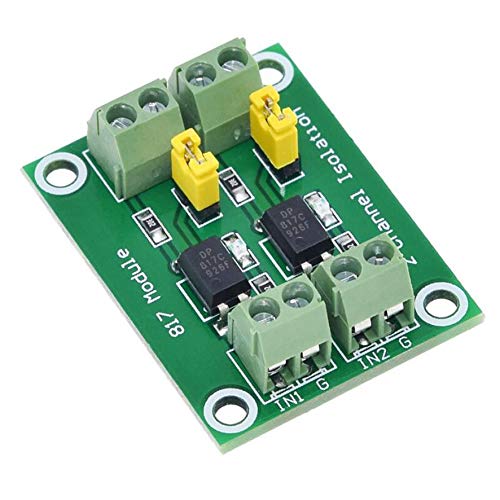 Youmile Pack of 5 PC817 2 Channel Optocoupler Insulation Board Voltage Converter 3.6-30V Driver Photoelectric Insulated Module with 24AWG Cable 2 channels