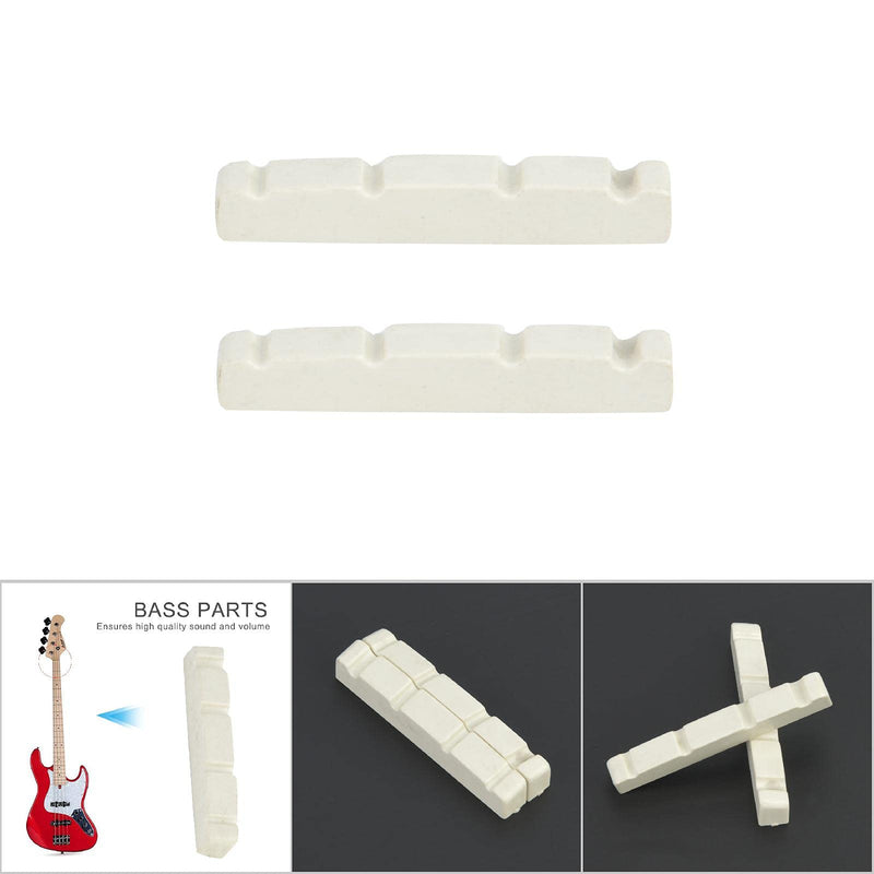 CHICIRIS Easy to Install and Use 4 String Bass Nut, Bass Guitar Nut, Excellent Durability Quality Plastic Material for Bass Guitar(ZE-1005 44 * 5.8 * 8MM)