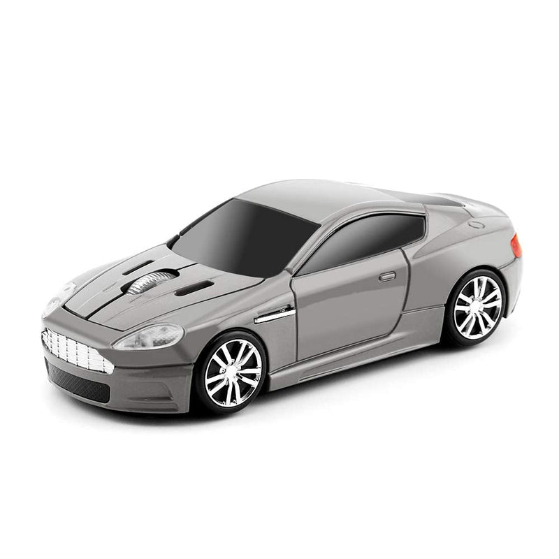 ECOiNVA Wireless Sports Car Mouse Laptop Desktop Mouse Computer Optical Mice 2.4GHz USB Mouse (Gray) Gray