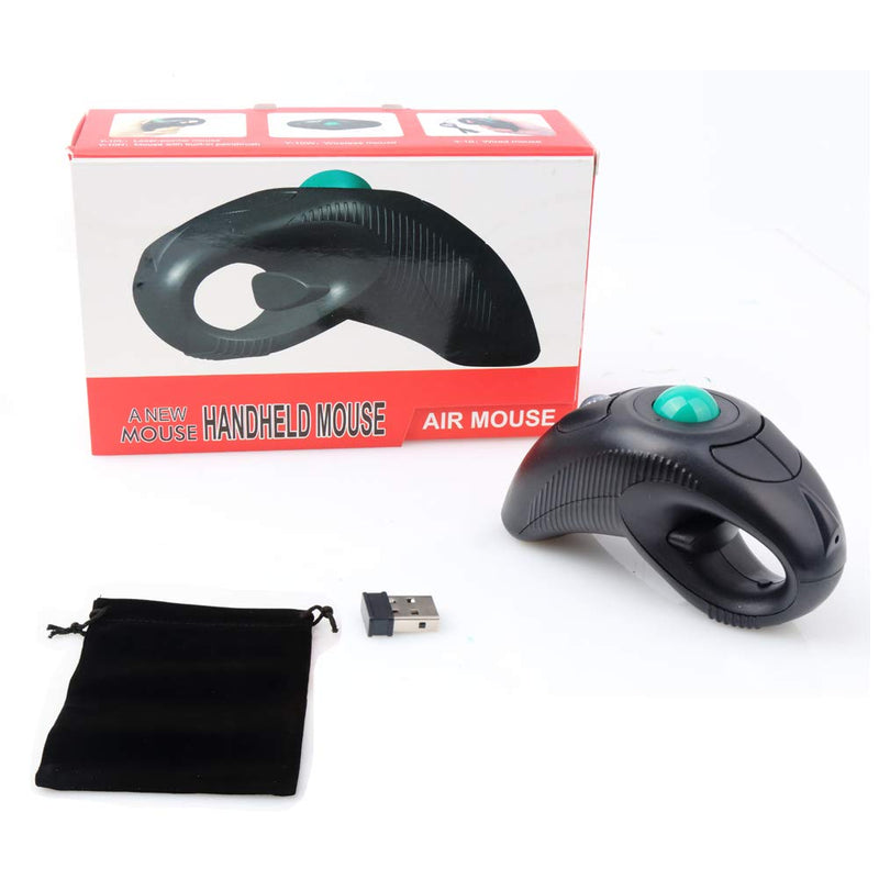 EIGIIS 2.4G Ergonomic Trackball Handheld Finger USB Mouse Wireless Optical Travel DPI Mice for PC Laptop Mac Left and Right Handed Black Wireless Green TrackBall