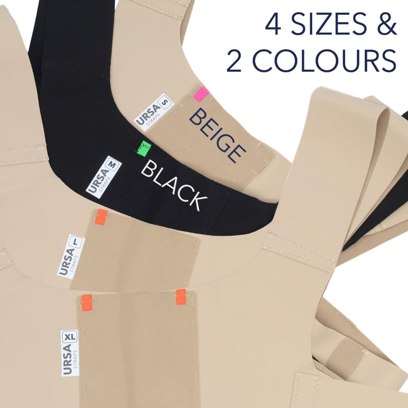 [AUSTRALIA] - URSA X Strap: One-Piece Harness for Microphone Transmitters and Lav Mics. Multiple LAV Pouches. Compatible with URSA MiniMounts. For Sports/Active Shoots (Beige, Large) Beige 