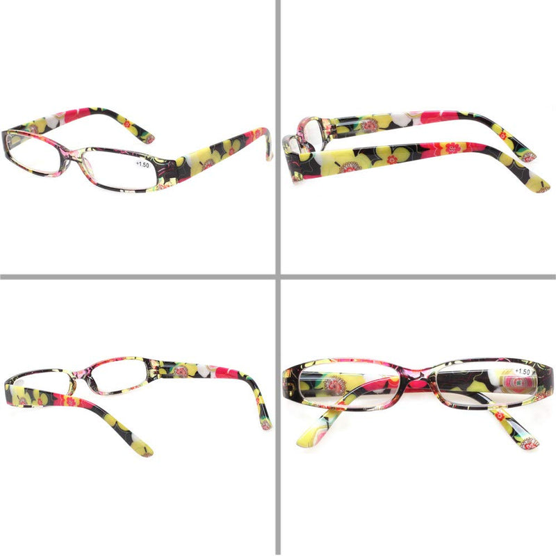 Kerecsen Women's Reading Glasses 4 Pairs Ladies Fashion Spring Hinge Readers 4 Pack Mix 2.0 x