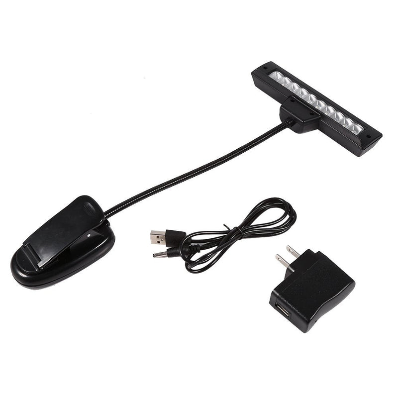 Clip On Lamp Clip On Lamps Plastic Metal Black Portable 10 Led Clip On Music Stand Clamp Light Bedroom Desk Reading Lamp Ac 110V ~220V (b)