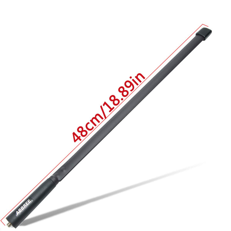 ABBREE SMA-Female Dual Band VHF/UHF 18.8-inch 144/430MHz High Gain Soft Whip Foldable CS Tactical Antenna for Baofeng UV-5R UV-82 BF-F8HP Ham Two Way Radio 18.8in