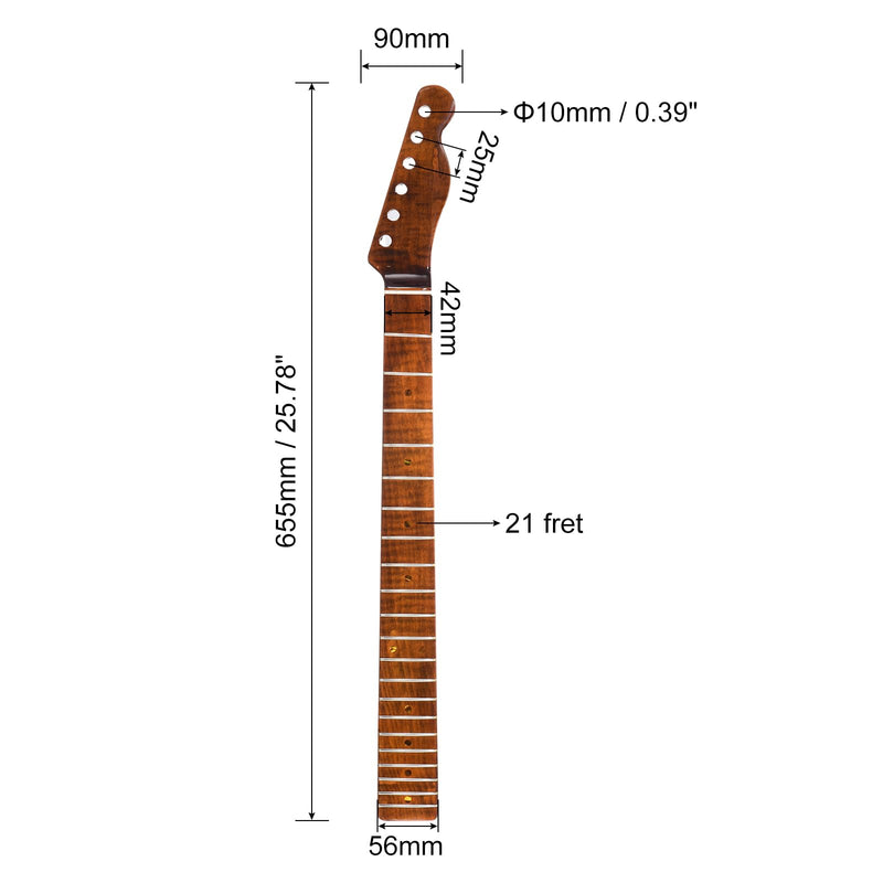 MECCANIXITY Electric Guitar Necks 21 Fret Radius 9.5" Maple Guitar Neck Replacement for TL Guitar Neck