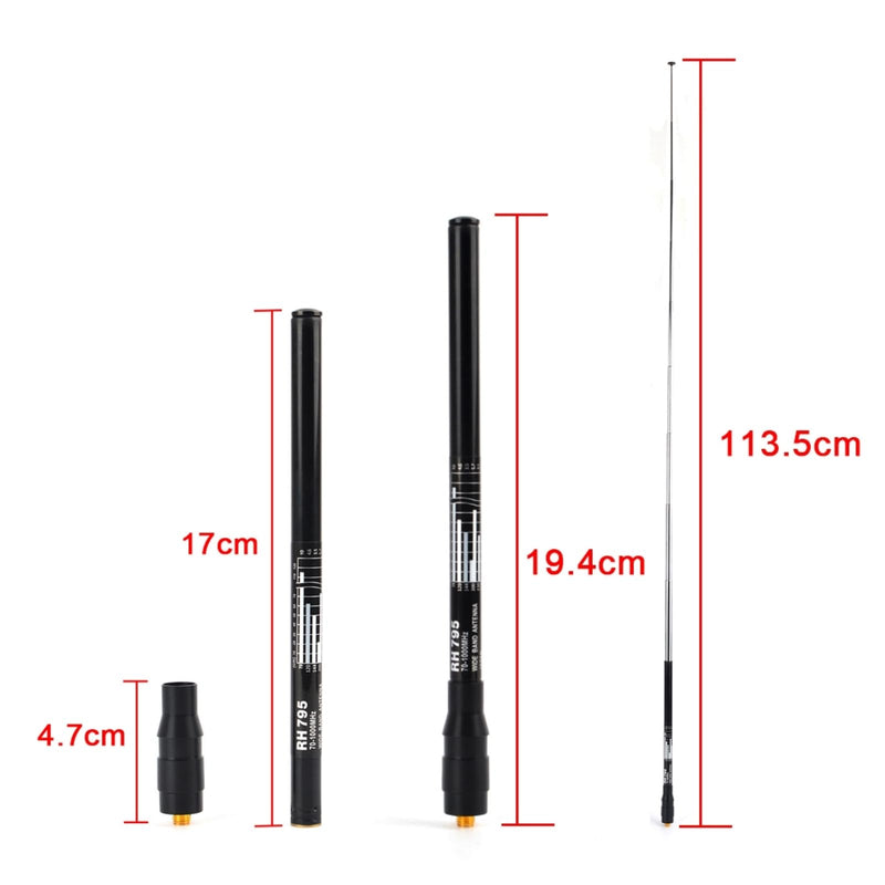 [AUSTRALIA] - Telescopic 70-1000MHz SMA-F Wideband Broadband Antenna for Handheld Ham Radio Two-Way Radios 