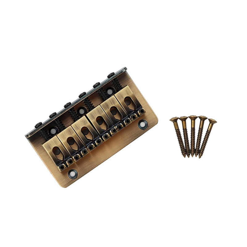 [AUSTRALIA] - 6 String 65MM Metal Fixed Hardtail Saddle Bridge Top Load Guitar Tailpiece for Electric Guitar Accessory, bronze colour 