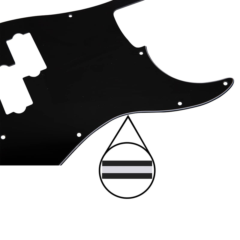 1Pcs Yootones 13 Hole P Bass Pickguard Guitar Scratch Plate Pick Guard Compatible with 4 String USA/Mexican Standard Precision Bass Part (3Ply Black) 3Ply Black