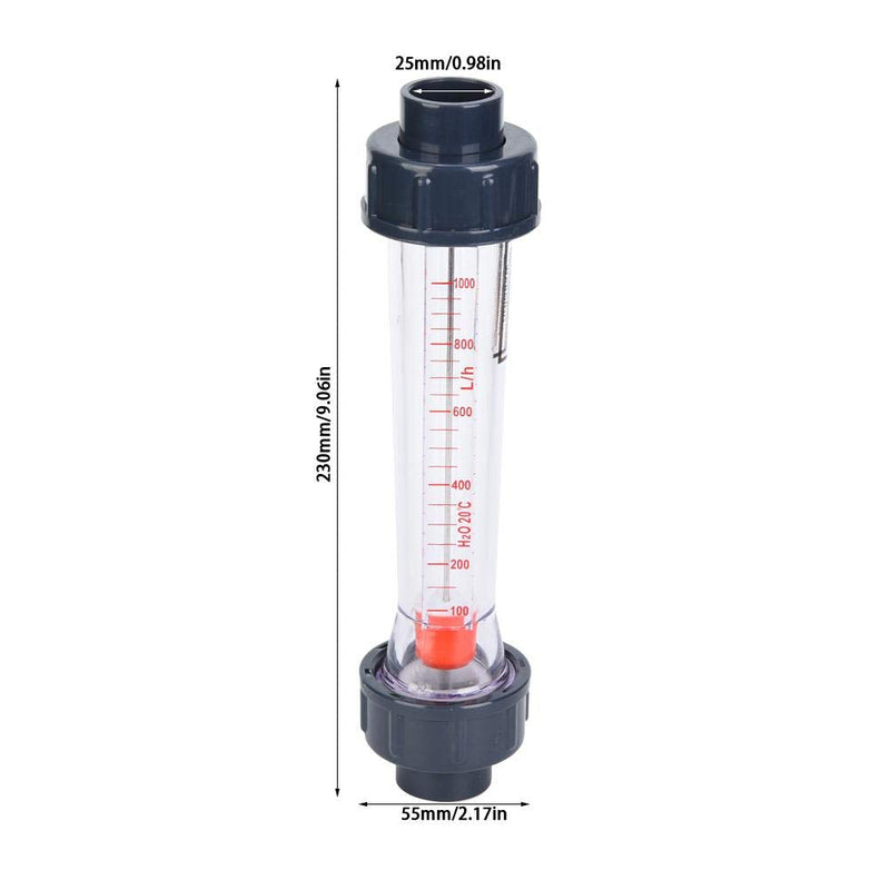 Plastic Pipe Flowmeter, Plastic Flat Mouth (Inner Diameter 25mm/1"), LZS-20 (D) 100-1000 L/H