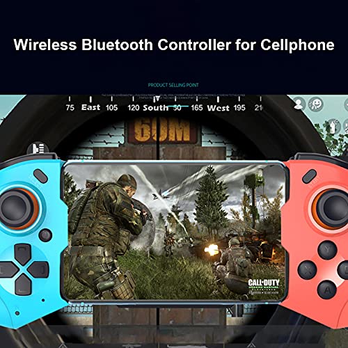 Gamepad Controller for iOS, Megadream Wireless MFi Gaming Gamepad Joystick for iPhone 13/12/Pro/Mini, iPhone 11/11 Pro/Max, iPhone Xs, XR X, 8 Plus, 8, iPad, MacBook, iOS 13.4+ - Direct Play Red+Blue
