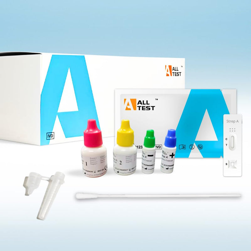 [AUSTRALIA] - 5 Alltest Test Streptococcus Quick Test A and B - Pack of 5 - For Children & Adults - Home Test - Result in 10 Minutes - Streptococcal Quick Test Kit Self Test Streptococcal Test for Home 