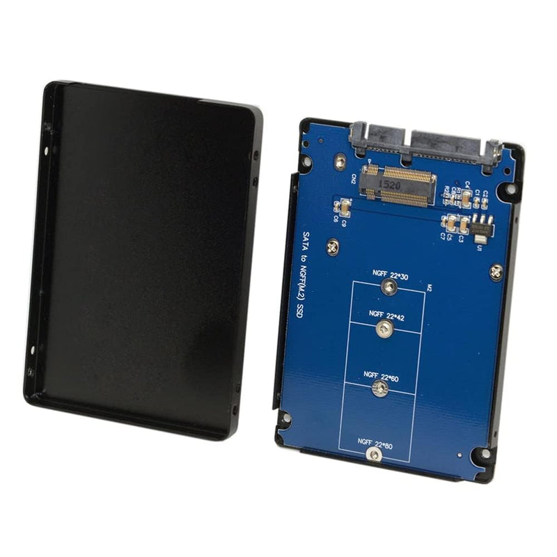 [AUSTRALIA] - NFHK B+M Key Socket 2 M.2 NGFF (SATA) SSD to 2.5 SATA Adapter Card Adapter with Black Metal Case NGFF B-key to SATA 