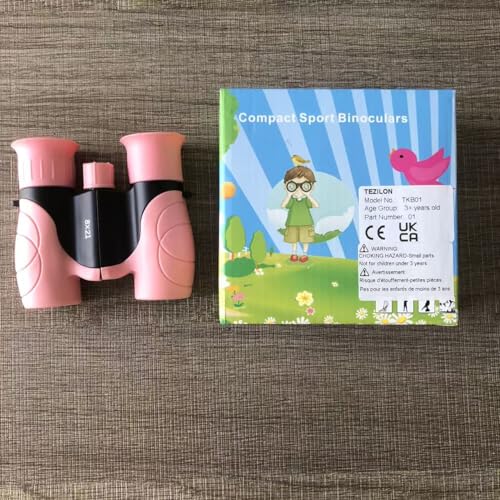 Binoculars for Kids 8x21 High-Resolution for Bird Watching Camping Pink
