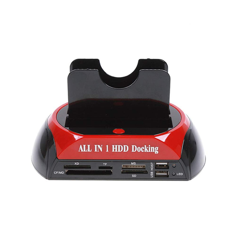 Multifunctional Hard Disk Base 2.5/3.5 inch IDE/SATA Mobile Hard Disk Base Dual-bay HDD Docking Station US Plug