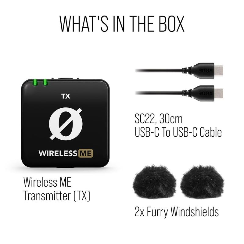 RØDE Wireless ME TX Ultra-compact Wireless Transmitter with Built-in Microphone, On-board Recording and up to 200m Range for Filmmaking, Interviews and Content Creation (Transmitter Only) WIME TX