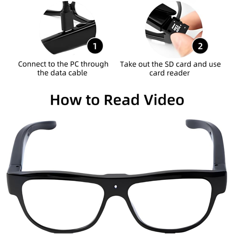 1080P Camera Glasses with 32GB Storage, No Bluetooth, No App, No AI | HD Video Recording Glasses for Outdoor Sports, Cycling, and Travel