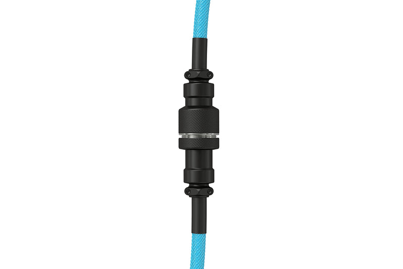 GLORIOUS Coiled Keyboard Cable – Coiled USB C Cable Artisan Braided Cables for Mechanical Gaming Keyboard Coiled Cable - Custom Keyboard Cable (Electric Blue) Electric Blue