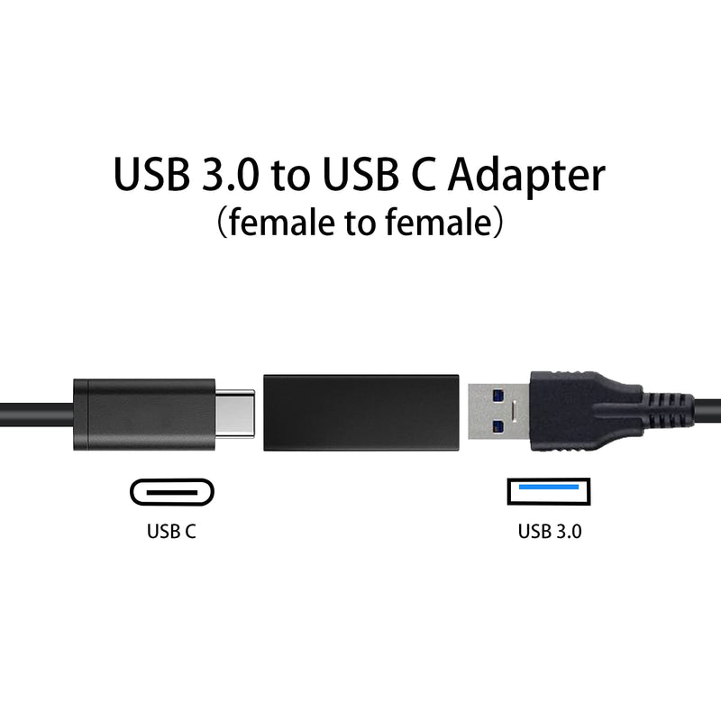Duttek USB C to USB 3.0 Adapter, USB to USB C Adapter, USB 3.1 USB 3.0 Female to USB C Female Adapter Connector Compatible with iPhone 11,Google Pixel, Huawei etc 2 Pack (Black) Black